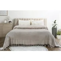 BOHORIA Tagesdecke Tagesdecke Santorini Sepia 220x240 cm Waffeloptik Überwurf Sofadecke