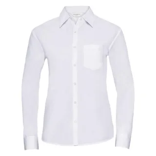 Russell Collection - Formelles Hemd Pflegeleicht für Damen Langärmlig (Weiß)