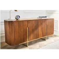 riess-ambiente Sideboard GATSBY 160cm braun / mattgold (Einzelartikel, 1 St), Wohnzimmer · Massivholz · Metall · Kommode · Retro Design