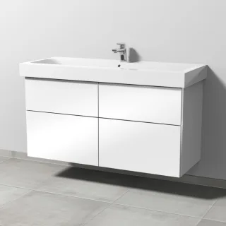 Sanipa 3way Waschtischunterbau zu Geberit iCon Waschtisch mit 4 Auszügen, Weiß-Glanz BS65578
