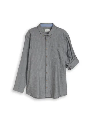 Tom Tailor - Plus Size - Regular Fit Hemd mit Turn-Up-Funktion tarmac grey herringbone - Gr. - 3XL