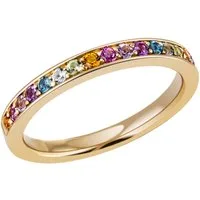 Firetti Fingerring Schmuck Geschenk Silber 925 Silberring Ring Regenbogen, mit Amethyst, Rhodolith, Citrin, Peridot, Topas