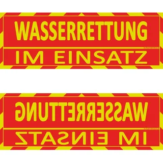 Einsatz Wendeschild WSB2 für die Sonnenblende "Wasserrettung im Einsatz"  "Wasserrettung im Einsatz"
