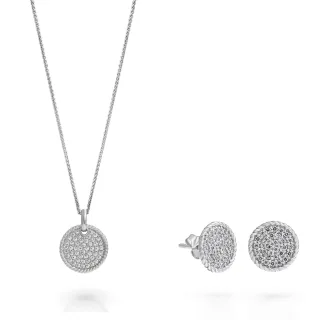 Orphelia 'Bella' Damen 925 Sterling Silber Set: Halskette + Ohrringe - Silber SET-7565