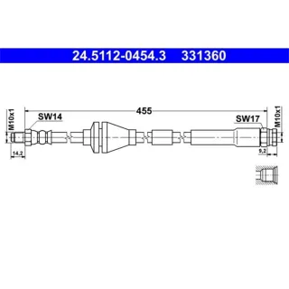 ATE Bremsschlauch vorne Fiat Punto 188