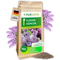 Purgrün Gartendünger Flieder Dünger, NPK 5+4+6, Magnesium für Blüten, 1 kg, Granulat, 1-St., 1 kg