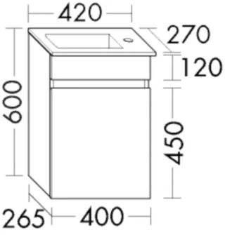 Burgbad Mineralguss-Waschtisch+Waschtischunterschrank Lin20Lack Hochglanz Steingrau Hochglanz/Weiß SGIE042RF6519C0037