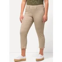 Ulla Popken 7/8-Hose 7/8-Hose Sienna Fransensaum schmales Bein