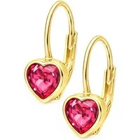 Limana Paar Ohrhänger Kinder hängende Ohrringe Herz 925 Silber Brisur Mädchen Damen Geschenk (inkl. Dose Geschenk für Freundin Geburtstag Muttertag Valentinstag), Ostern Einschulung Schulanfang Nikolaus Kommunion Weihnachten