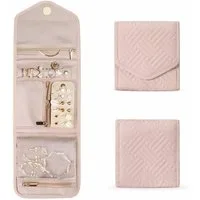 FOUORTUNATE-BEE Schmuckrolle Schmuck Organizer Tasche Reise Schmuckaufbewahrung (für Ringe, Ohrringe, Halsketten, Uhren)