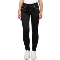 Cipo & Baxx 5-Pocket-Jeans Damen Slim Fit Hose Stonewashed BA-WD256 (1-tlg) Stonewashed mit Farbigen Nähten in Casual