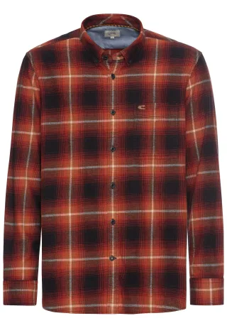 camel active - Langarmhemd mit Karomuster brick red - Gr. - 3XL