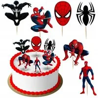 Festivalartikel Tortenstecker SPIDERMAN Topper Set 6 Stk Geburstag Torten Deko Kuchen Junge
