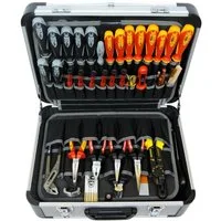 FAMEX Werkzeugkoffer 700-L Alu Werkzeugkasten (Werkzeugkiste robust, abschließbar), Kapazität bis 30 kg, leer