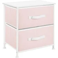 mDesign Aufbewahrungssystem mDesign Nachttisch Kommode Schrank Organizer Stoff Metall MDF Rosa