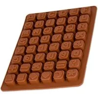 wisefood Silikonform 1-tlg., Silikonform Buchstaben und Zahlen - braun 24x18x1,5cm, (1-tlg)