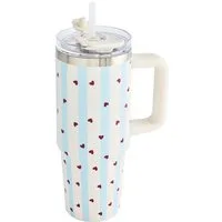 Next Trinkflasche 900 ml Edelstahl-Wasserflasche mit Streifen,- Love