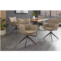 riess-ambiente Drehstuhl VOGUE taupe/schwarz - Kunstleder, Metall, 360° drehbar, mit Armlehne (Einzelartikel, 1 St), moderner Polsterstuhl - ideal für Ess-, Arbeits-, Wohnzimmer & Büro