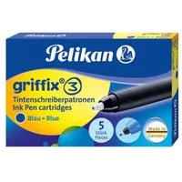 Pelikan Pelikan griffix® Tintenpatronen für Tintenschreiber, Blau, 5 Stück Tintenpatrone