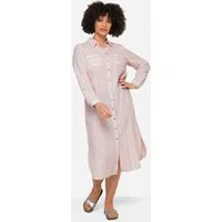 Angel of Style Maxikleid Hemdblusen-Midikleid Streifen Hemdkragen 3/4-Ärmel