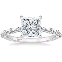ROUGEMONT Silberring Eleganter Moissanit Damen Ring 925 Sterling Silber Gold Roségold, 925 sterling Silber