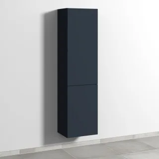 Sanipa 3way Stauraumschrank mit 1 Tür und 1 Wäschekorbklappe, Marine-Matt SP1851R