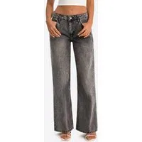 Imily Bela Gerade Jeans Damen Straight Fit Jeans im Five-Pocket Style (Packung, 1-tlg., 1per-Pack) Verlaufsfärbung