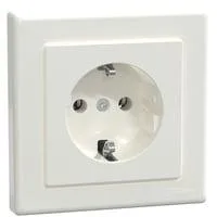 Schutzkontakt-Steckdose mit voller Abdeckplatte, Unterputz, 16 Ampere, 250 Volt weiß (matt), Retail