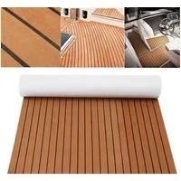 ELUTO Bodenmatte, Teak EVA Schaum Bootsboden Decke Yacht Selbstklebend 240x120x0,5cm