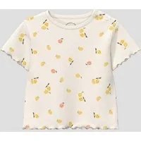 s.Oliver Kurzarmshirt T-Shirt Geripptes T-Shirt mit Print