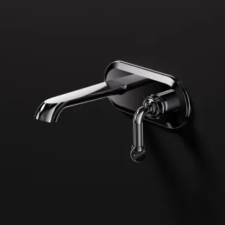 Steinberg Serie 355 Waschtisch-Wand-Einhebelmischer (Fertigmontageset), Chrom / Nero Marquina 355 1854 3