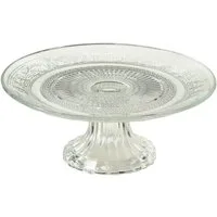 BOLTZE GRUPPE GmbH Tortenplatte Tortenplatte Servierplatte Etagere Relief D18cm Glas klar