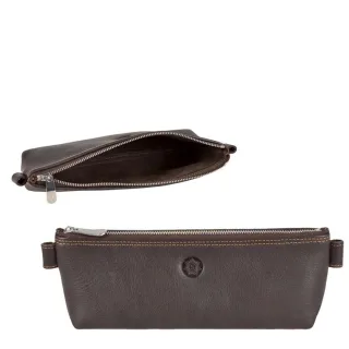 Federmäppchen geräumiges Hauptfach Leder mocca 22x8cm | Sonnenleder Berit. Hochwertige Lederqualität für eine geordnete Auswahl Ihrer Schreibgeräte.