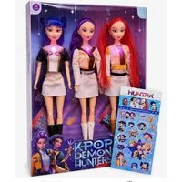 KPop Demon Hunters Babypuppe K-Pop Demon Hunters Puppen Set 3 Figuren Musik Licht 30 cm (4-tlg)