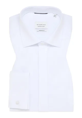 ETERNA - Cover Shirt Twill verlängerter Arm (68 cm) weiß - Gr. - 38/Langarm - 65cm