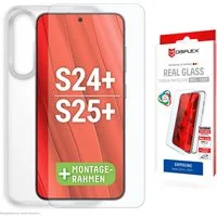 Displex Displayschutzglas Real Glass + Case für Samsung Galaxy S24+, Samsung Galaxy S25+, Displayschutzfolie Displayschutz Rundumschutz 360 Grad splitterfest