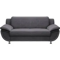 TRENDMANUFAKTUR 2-Sitzer Rondo, Breite 178 cm, breite Armlehnen, Füße chromfarben, Couch wahlweise mit Federkern und in verschiedenen Bezügen bestellbar
