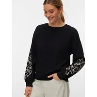 Vero Moda Sweatshirt VMLADA L/S O-NECK SWEATSHIRT JRS BTQ Baumwollmischung, regular fit