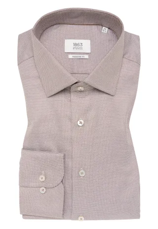 ETERNA - Hemd Twill Langarm dunkelbraun - Gr. - 44/Langarm - 65cm