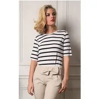 Passioni T-Shirt Sommer-T-Shirt in schwarz-weißen Streifen