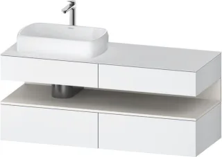 Duravit Qatego Konsolenwaschtischunterbau wandhängend Weiß Matt 1400x550x600 mm - QA4765084180000 QA4765084180000