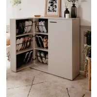 Furn.Design Schuhschrank Logu (Kommode in Samt, ausklappbar, 100 x 110 cm) bis zu 24 Paar Schuhe