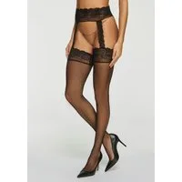 petite fleur gold Overknee-Strumpfhose in Straps-Optik und Netzstruktur
