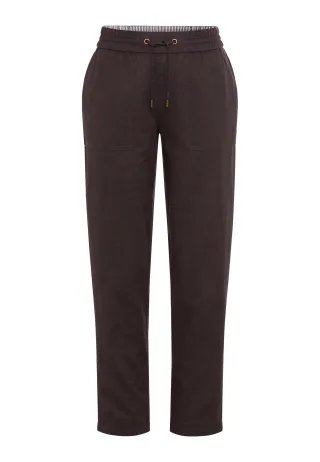Olsen - Trousers Casual Cropped dark brown - Gr. - 40