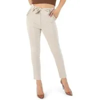 Kendindza Collection Stretch-Hose Stretch Damen Hose elegant Schleife High Waist Stoffhose Schlupfhose elastischer Bund ohne Reißverschluss stretch elastisch