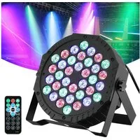 oyajia LED Discolicht 12W 36 LEDs RGB Bühnenlicht DMX PAR Can Licht Club Disco Party DJ Show, LED fest integriert, RGB, Selbstfahrend, Automatisches Stroboskop,Discolicht Scheinwerfer für DJ