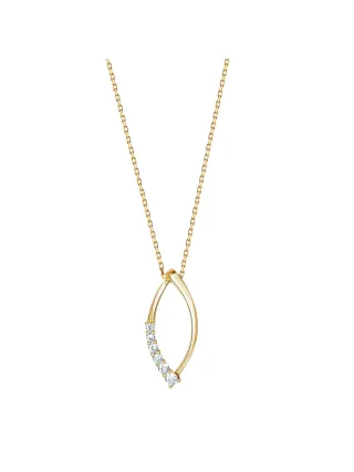 Fascination by Ellen K. Anhänger mit Kette 375/- Gelbgold bicolor Zirkonia