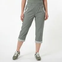 OriginalYou Caprihose Damen Sommerhose aus 95% Baumwolle 7/8 Freizeithose maritimer Look & Beinumschlag, in den Größen 36 bis 50 erhältlich
