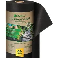Covello Unkrautvlies Gartenvlies 100g/m² reißfestes Bodengewebe mit UV-Schutz Unkrautfolie, 1m x 1m = 1m² Schutzvlies Unkrautschutzvlies Mulchvlies Vlies