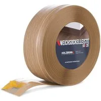 HOLZBRINK Sockelleiste PVC Weichsockelleiste selbstklebend 50x20mm Eiche Hell, L: 500 cm, 5m Rolle, Küchenabschlussleiste Arbeitsplatte, Fensterleiste, Fensterabdichtung
